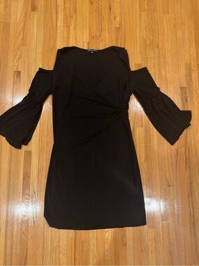 INC Women's Black Cold-Shoulder Wrap Dress XXL